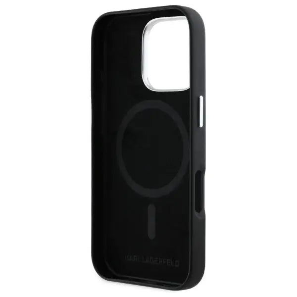 Karl Lagerfeld FW Metal Plate MagSafe iPhone 16 Pro Max Case - Black - Cell phone cases and covers<<<HurtelXML