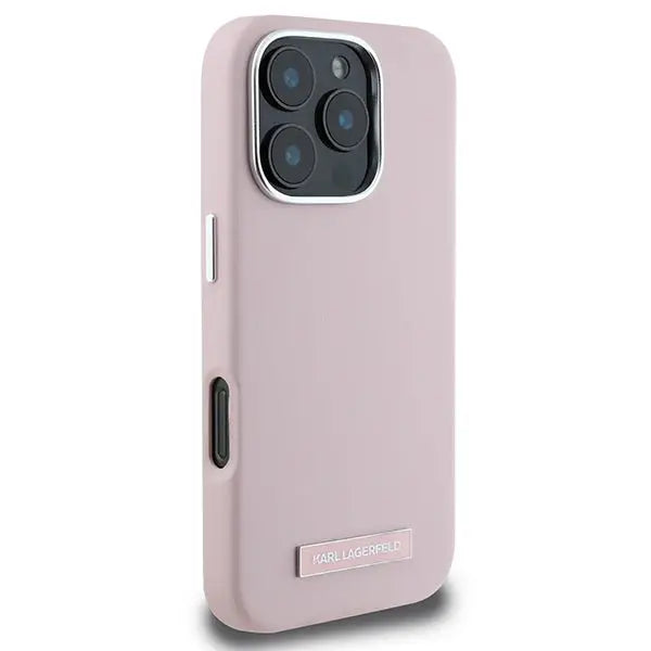 Karl Lagerfeld FW Metal Plate MagSafe iPhone 16 Pro Max Case - Pink - Cell phone cases and covers<<<HurtelXML