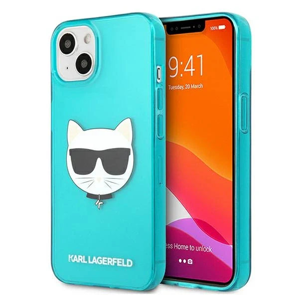 Karl Lagerfeld Glitter Choupette Fluo Case for iPhone 13 mini 5.4’’ - blue - Cell phone cases and covers<<<HurtelXML