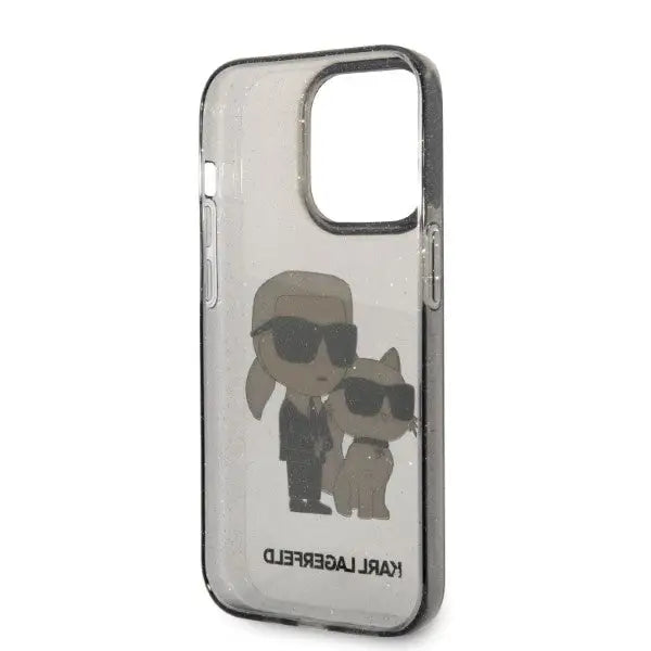 Karl Lagerfeld Glitter Karl&Choupette case for iPhone 14 Pro Max - black - Cell phone cases and covers<<<HurtelXML