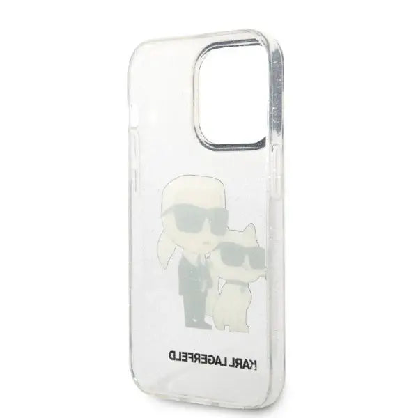 Karl Lagerfeld Glitter Karl&Choupette Case for iPhone 14 Pro Max 6.7’’ - Transparent - Cell phone cases
