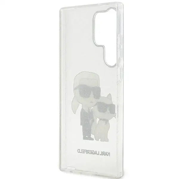 Karl Lagerfeld Glitter Karl&Choupette Case for Samsung Galaxy S23 Ultra - Transparent - Cell phone cases