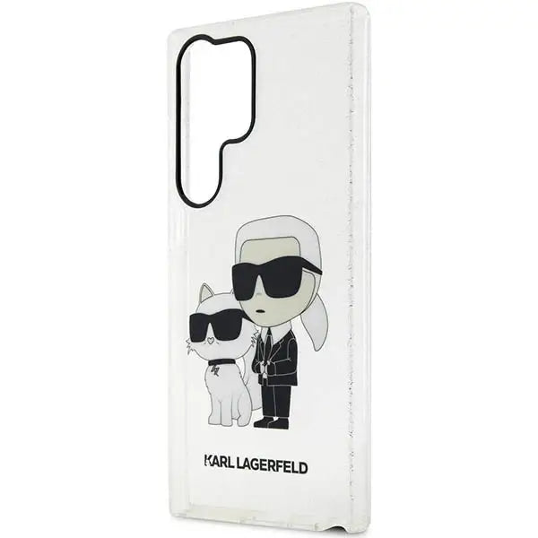 Karl Lagerfeld Glitter Karl&Choupette Case for Samsung Galaxy S23 Ultra - Transparent - Cell phone cases