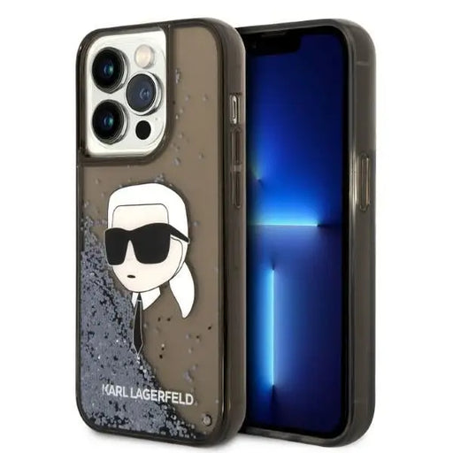 Karl Lagerfeld Glitter Karl’s Head case for iPhone 14 Pro Max - black - Cell phone cases and covers<<<HurtelXML