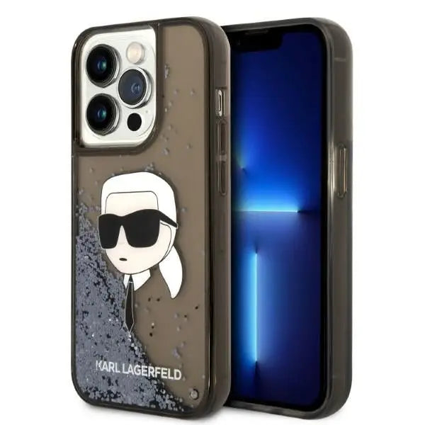 Karl Lagerfeld Glitter Karl’s Head case for iPhone 14 Pro Max - black - Cell phone cases and covers<<<HurtelXML