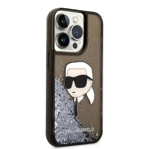 Karl Lagerfeld Glitter Karl’s Head case for iPhone 14 Pro Max - black - Cell phone cases and covers<<<HurtelXML