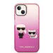 Karl Lagerfeld Gradient Ikonik Karl & Choupette Case for iPhone 14 / 15 / 13 6.1’’ - pink - Cell phone cases