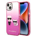 Karl Lagerfeld Gradient Ikonik Karl & Choupette Case for iPhone 14 / 15 / 13 6.1’’ - pink - Cell phone cases