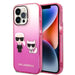 Karl Lagerfeld Gradient Ikonik Karl & Choupette iPhone 14 Pro 6.1’’ Case - Pink - Cell phone cases