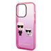 Karl Lagerfeld Gradient Ikonik Karl & Choupette iPhone 14 Pro 6.1’’ Case - Pink - Cell phone cases