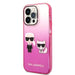Karl Lagerfeld Gradient Ikonik Karl & Choupette iPhone 14 Pro 6.1’’ Case - Pink - Cell phone cases