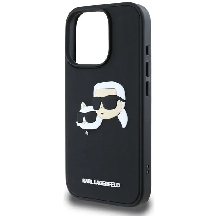 Karl Lagerfeld HC 3D Rubber Double Heads iPhone 16 Pro Case - Black - Cell phone cases and covers<<<HurtelXML