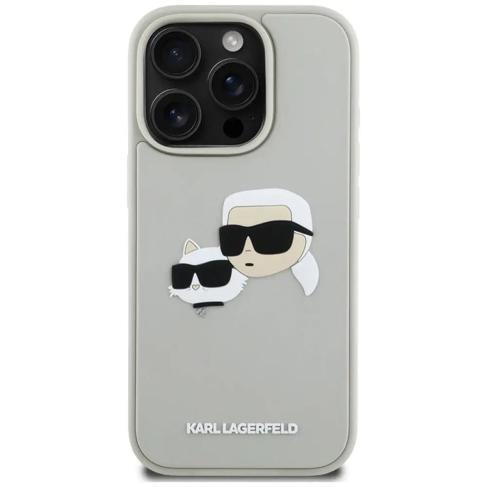 Karl Lagerfeld HC 3D Rubber Double Heads iPhone 16 Pro Max Case - Beige - Cell phone cases and covers<<<HurtelXML