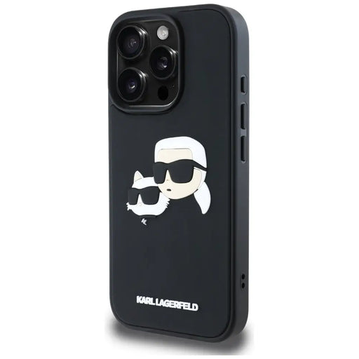 Karl Lagerfeld HC 3D Rubber Double Heads iPhone 16 Pro Max Case - Black - Cell phone cases and covers<<<HurtelXML