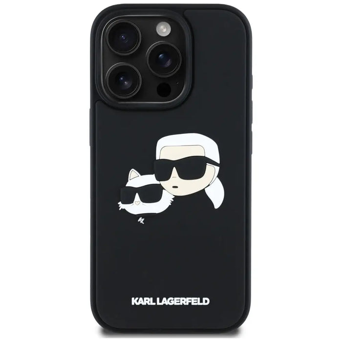 Karl Lagerfeld HC 3D Rubber Double Heads iPhone 16 Pro Max Case - Black - Cell phone cases and covers<<<HurtelXML