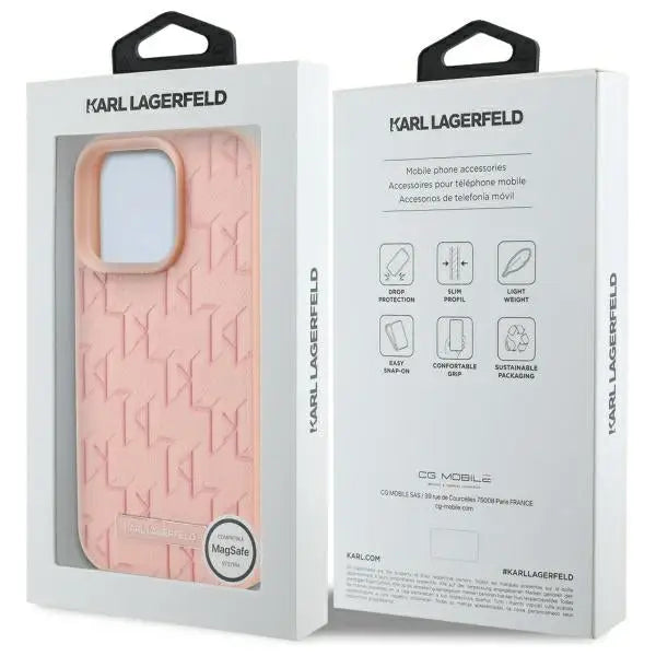 Karl Lagerfeld Hot Stamp Magsafe iPhone 16 Pro Max Case - Pink - Cell phone cases and covers<<<HurtelXML