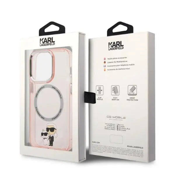 Karl Lagerfeld Iconic Karl&Choupette MagSafe case for iPhone 14 Pro Max - pink - Cell phone cases and covers<<<HurtelXML
