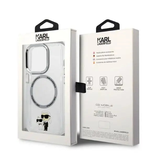 Karl Lagerfeld Iconic Karl&Choupette MagSafe case for iPhone 14 Pro - transparent - Cell phone cases