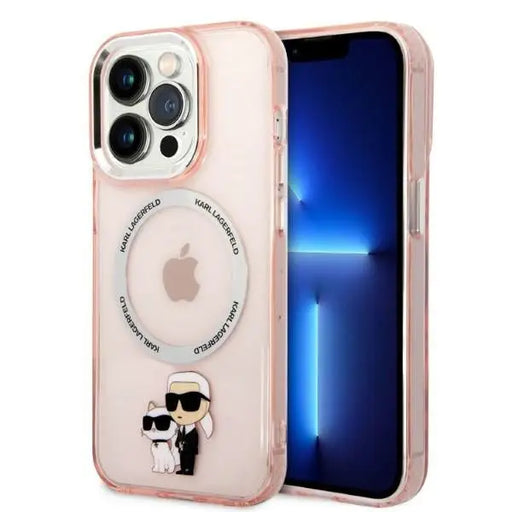 Karl Lagerfeld Iconic Karl&Choupette MagSafe case for iPhone 14 Pro Max - pink - Cell phone cases and covers<<<HurtelXML