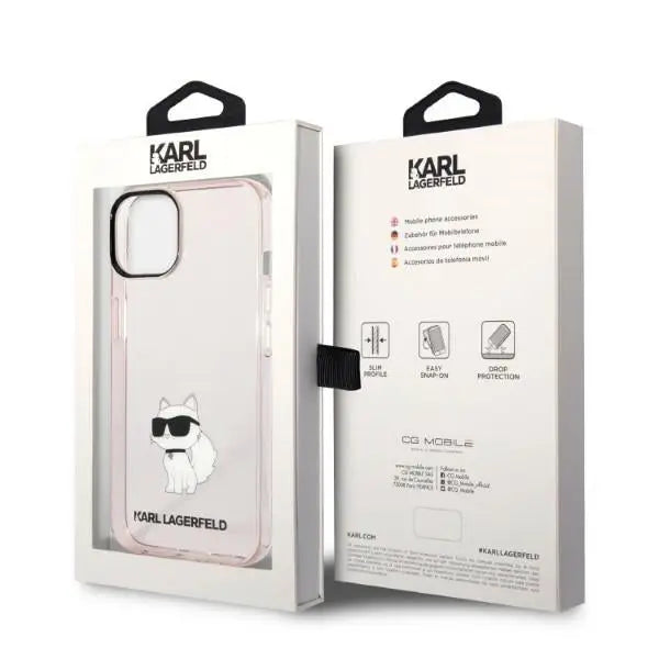 Karl Lagerfeld Ikonik Choupette case for iPhone 14 - pink - Cell phone cases and covers<<<HurtelXML