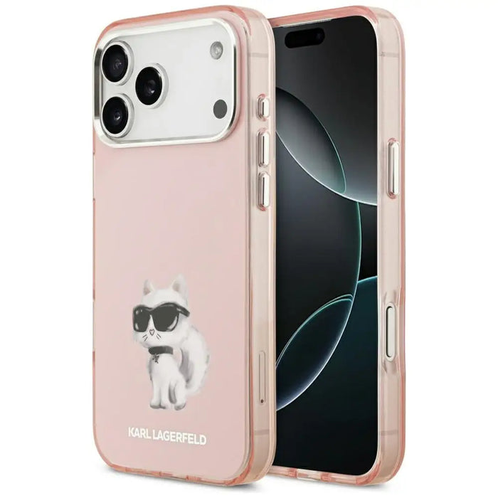 Karl Lagerfeld IML Aquarelle Choupette & Logo MagSafe Case for iPhone 17 Pro Max - Pink - Cell phone cases
