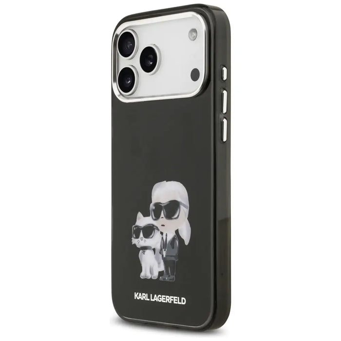 Karl Lagerfeld IML Aquarelle Karl & Choupette & Logo MagSafe Case for iPhone 17 Pro Max - Black - Cell phone cases