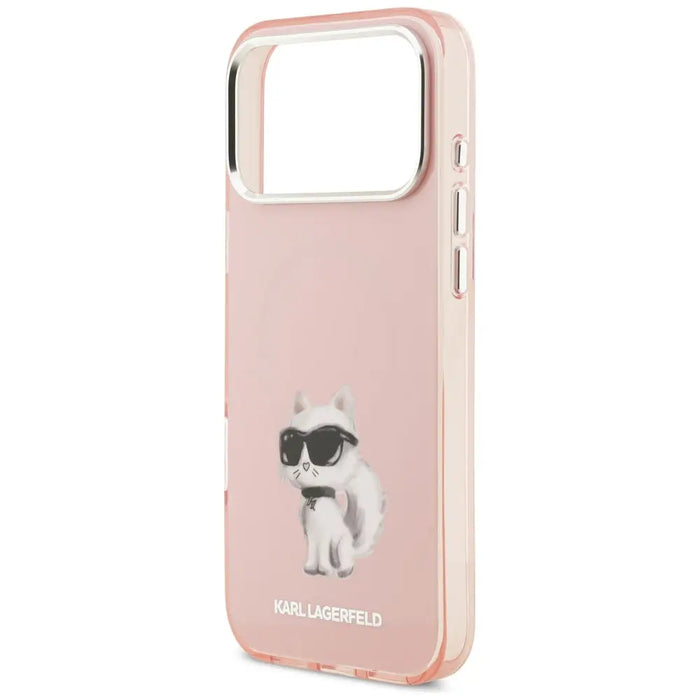 Karl Lagerfeld IML Aquarelle Choupette & Logo MagSafe Case for iPhone 17 Pro Max - Pink - Cell phone cases