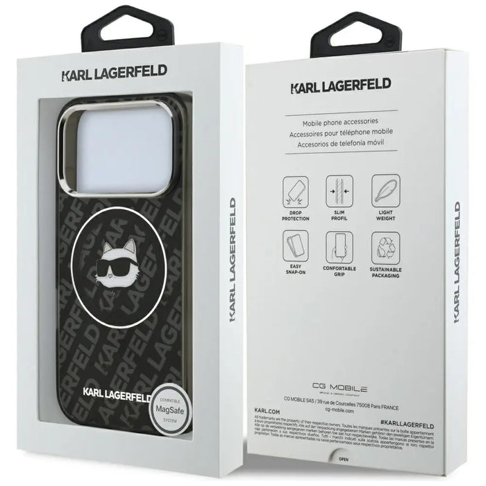 Karl Lagerfeld IML Choupette Head Logo MagSafe Case for iPhone 17 Pro Max - Black - Cell phone cases