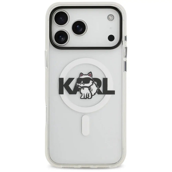Karl Lagerfeld IML Choupette Sketch Logo MagSafe Case for iPhone 17 Pro Max - Clear - Cell phone cases