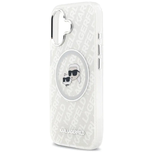 Karl Lagerfeld IML Glitter Karl & Choupette Heads Logo MagSafe iPhone 17 Case - Gray - Cell phone cases