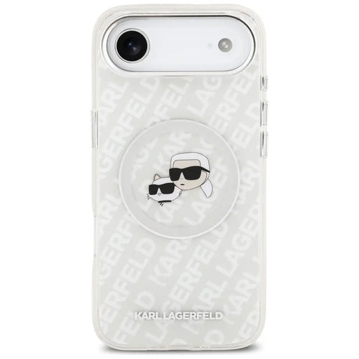 Karl Lagerfeld IML Glitter Karl&Choupette Heads Logo MagSafe Case for iPhone Air - Gray - Cell phone cases