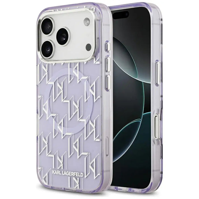 Karl Lagerfeld IML KL Monogram MagSafe Case for iPhone 17 Pro - Purple - Cell phone cases and covers<<<HurtelXML