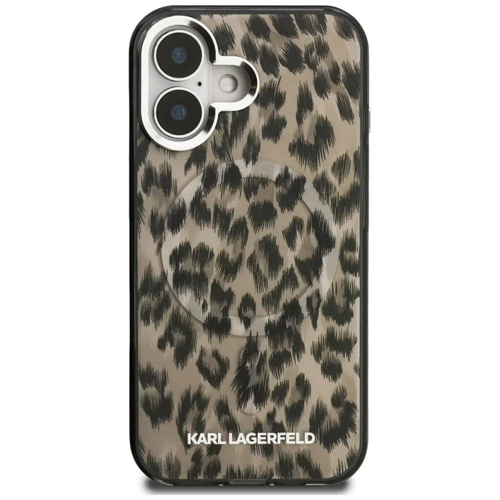 Karl Lagerfeld IML Leopard Pattern MagSafe Case for iPhone 16 - Brown - Cell phone cases and covers<<<HurtelXML