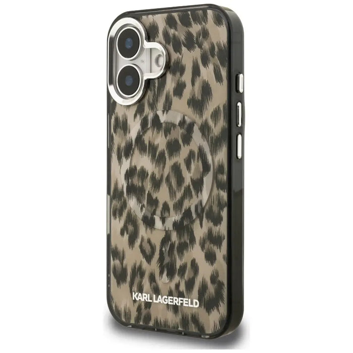 Karl Lagerfeld IML Leopard Pattern MagSafe Case for iPhone 16 - Brown - Cell phone cases and covers<<<HurtelXML