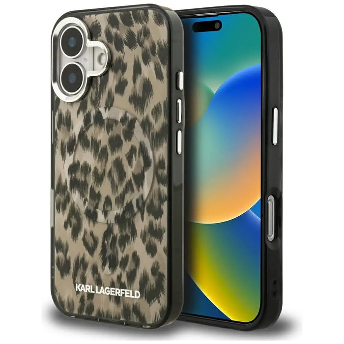 Karl Lagerfeld IML Leopard Pattern MagSafe Case for iPhone 16 - Brown - Cell phone cases and covers<<<HurtelXML