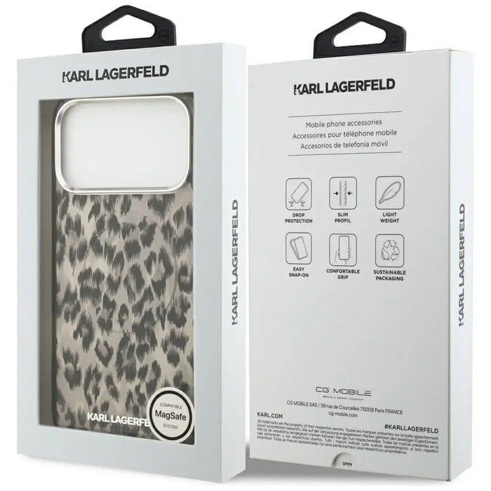Karl Lagerfeld IML Leopard Pattern MagSafe Case for iPhone 17 Pro Max - Brown - Cell phone cases and covers<<<HurtelXML