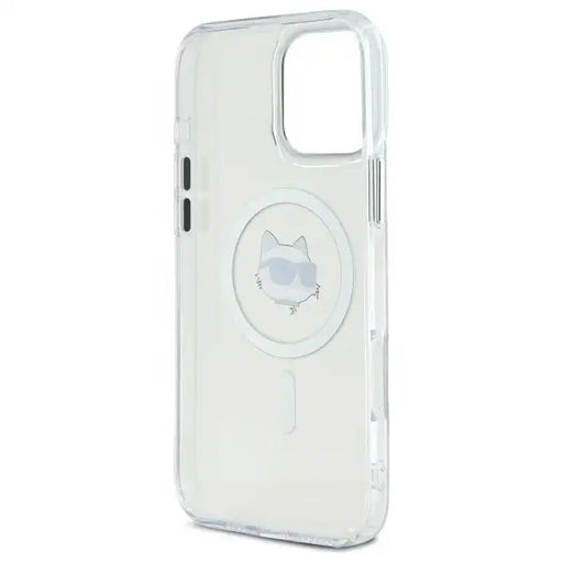 Karl Lagerfeld IML Metal Choupette Head MagSafe iPhone 16 Pro Case - White - Cell phone cases and covers<<<HurtelXML