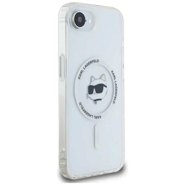 Karl Lagerfeld IML Metal Choupette Head MagSafe iPhone 16e Case - White - Cell phone cases and covers<<<HurtelXML