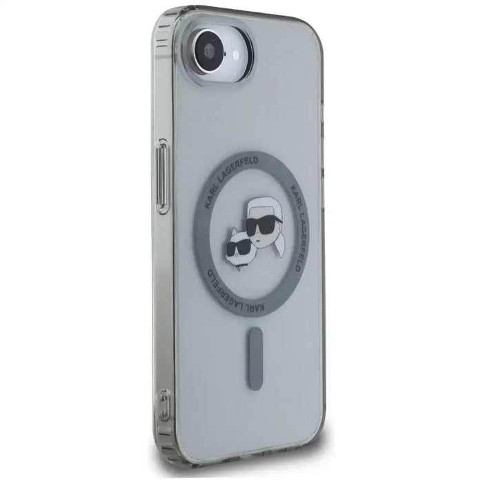 Karl Lagerfeld IML Metal Karl & Choupette Heads MagSafe iPhone 16e Case - Black - Cell phone cases