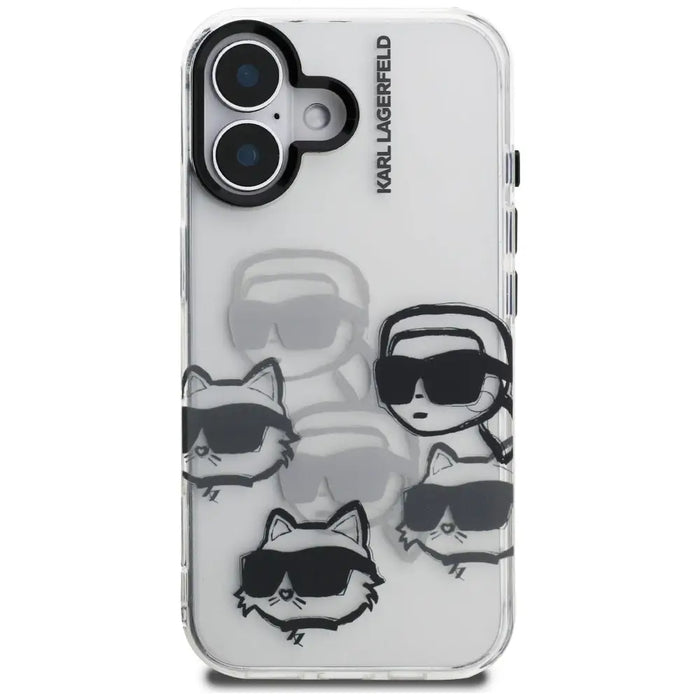 Karl Lagerfeld IML Multi K&C Head Pattern Case for iPhone 16 - Transparent - Cell phone cases and covers<<<HurtelXML
