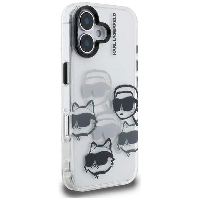 Karl Lagerfeld IML Multi K&C Head Pattern Case for iPhone 16 - Transparent - Cell phone cases and covers<<<HurtelXML