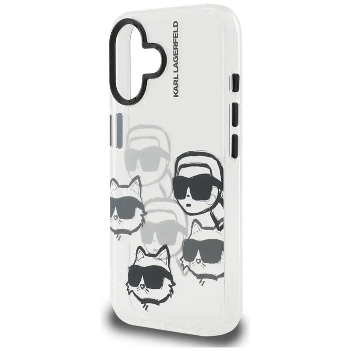 Karl Lagerfeld IML Multi K&C Head Pattern Case for iPhone 16 - Transparent - Cell phone cases and covers<<<HurtelXML
