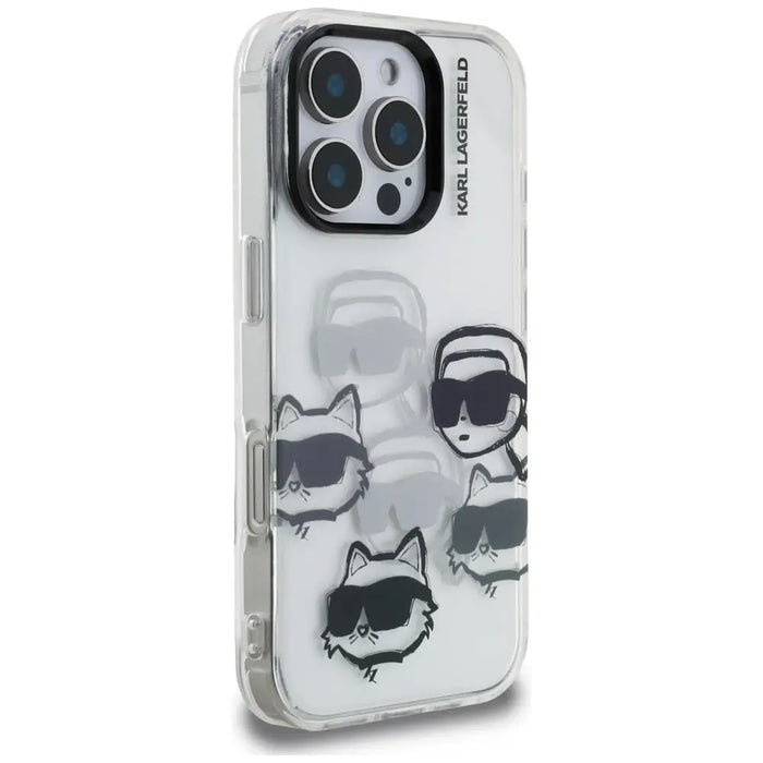 Karl Lagerfeld IML Multi K&C Head Pattern Case for iPhone 16 Pro Max - Transparent - Cell phone cases