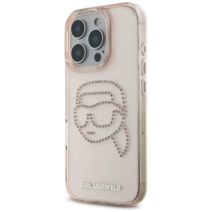 Karl Lagerfeld IML Rhinestones Karl Head Case for iPhone 16 Pro Max Pink - Cell phone cases and covers<<<HurtelXML