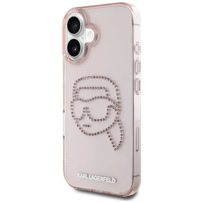 Karl Lagerfeld IML Rhinestones Karl Head iPhone 16 Case Pink - Cell phone cases and covers<<<HurtelXML