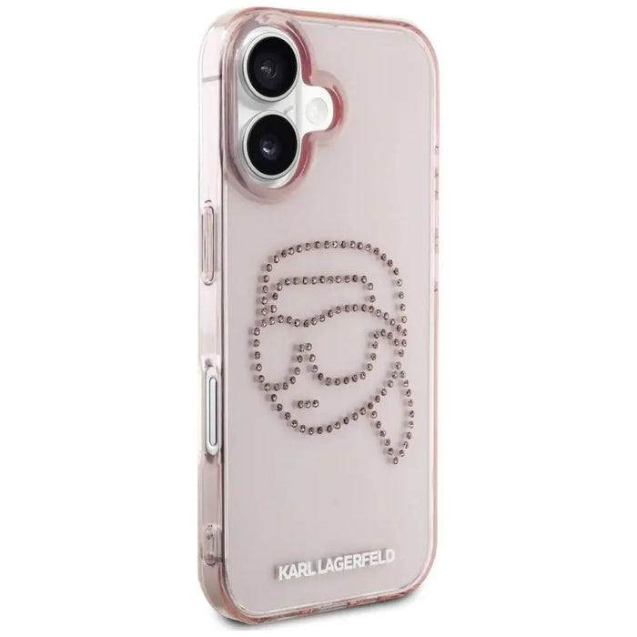 Karl Lagerfeld IML Rhinestones Karl Head iPhone 16 Case Pink - Cell phone cases and covers<<<HurtelXML
