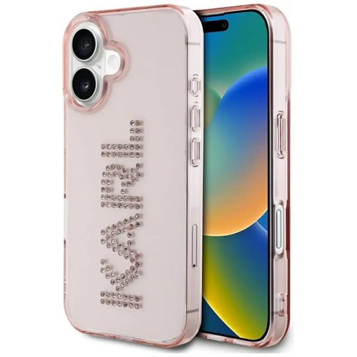 Karl Lagerfeld IML Rhinestones Logo iPhone 16 Case - Pink - Cell phone cases and covers<<<HurtelXML