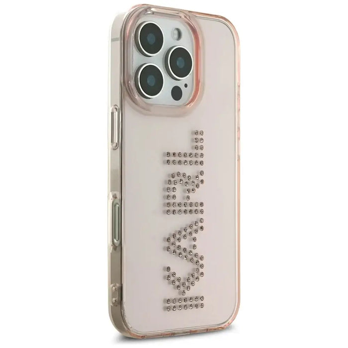 Karl Lagerfeld IML Rhinestones Logo iPhone 16 Pro Max Case - Pink - Cell phone cases and covers<<<HurtelXML