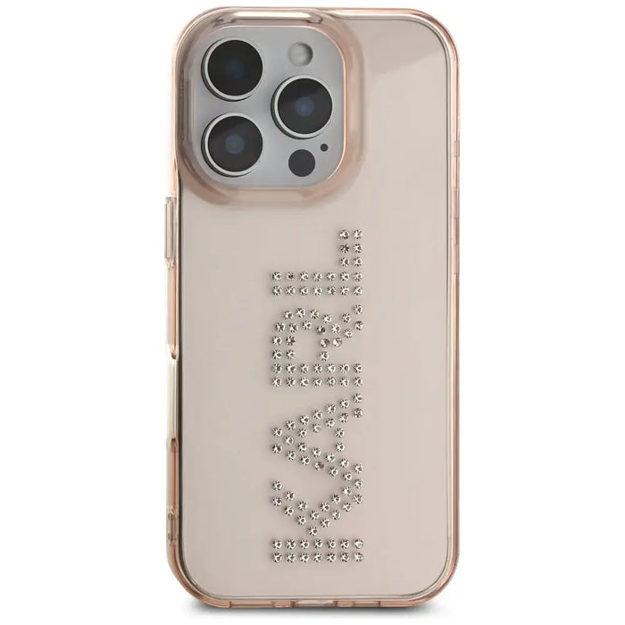 Karl Lagerfeld IML Rhinestones Logo iPhone 16 Pro Max Case - Pink - Cell phone cases and covers<<<HurtelXML