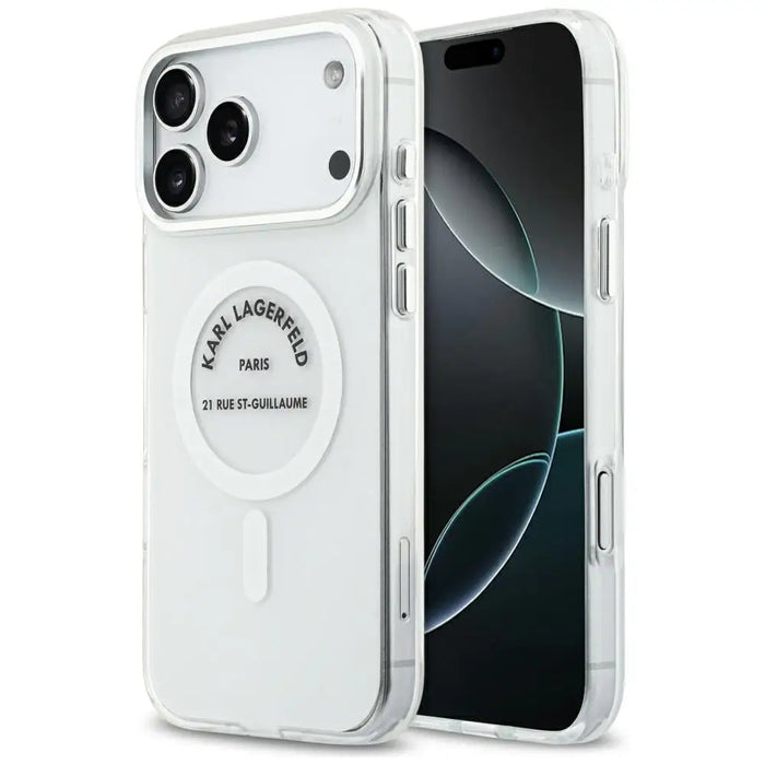 Karl Lagerfeld IML Karl RSG Logo MagSafe Case for iPhone 17 Pro Max - Transparent - Cell phone cases